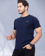 Men Pure Cotton Pockets T-shirt — Navy Blue — Thumbnail 5