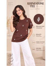 Women's Printed T-Shirt — Coffee Brown — Thumbnail 4
