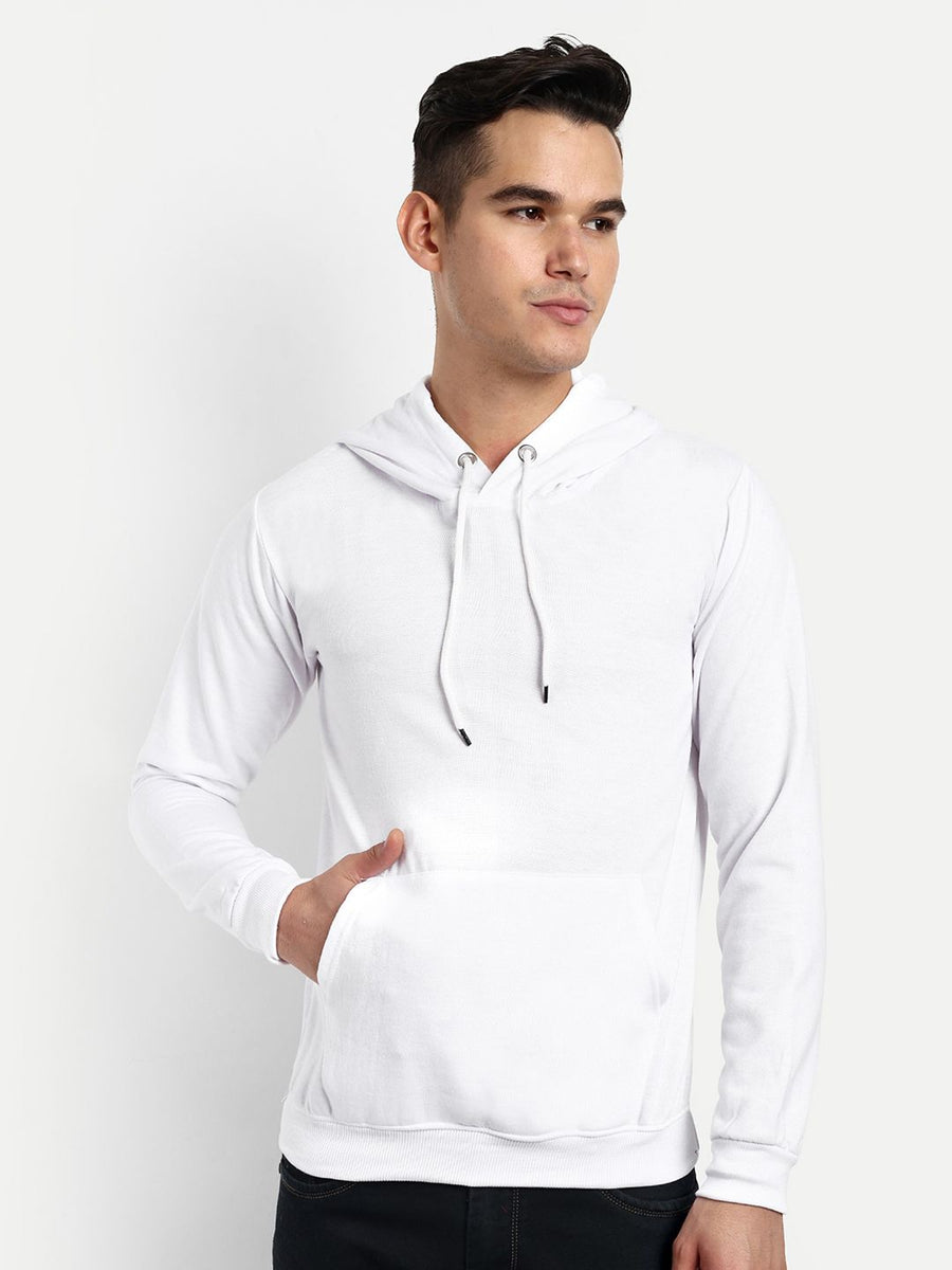 Unisex Hooded Fleece Sweatshirt — White — Custom Print Studio