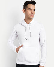 Unisex Hooded Fleece Sweatshirt — White — Thumbnail 3