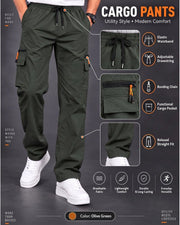 Men Regular Fit Dry Fit Training Cargos — Olive — Thumbnail 5