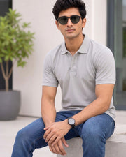 Men's Polo Collar T-Shirt — Grey — Thumbnail 5