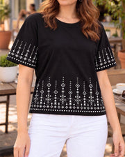 Women's Printed T-Shirt — Black — Thumbnail 6