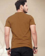 Men Pure Cotton Pockets T-shirt — Brown — Thumbnail 4