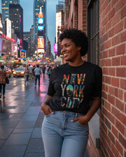 Women's Graphic Print Pure Cotton Round Neck T-Shirt — Black — Thumbnail 4