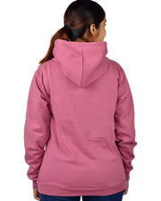 Unisex Long Sleeves Fleece Hooded Pullover Sweatshirt — Peach — Thumbnail 3