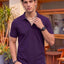 Men's All-Over Printed Polo Collar T-Shirt — Purple