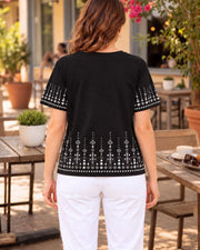 Women's Printed T-Shirt — Black — Thumbnail 3
