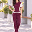 Women's Colourblocked T-shirt with Trousers — Purple