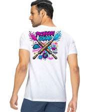 Pichkari Squad Streetwear Holi Graphic Cotton T-Shirt — White — Thumbnail 1