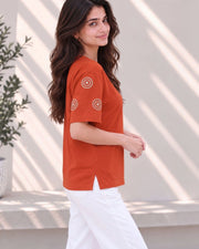 Women's Printed T-Shirt — Rust — Thumbnail 7