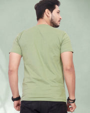 Men Pure Cotton T-shirt — Olive — Thumbnail 3