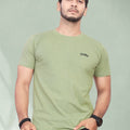 Men Pure Cotton T-shirt — Olive