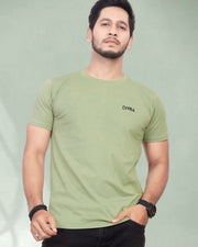 Men Pure Cotton T-shirt — Olive — Thumbnail 1