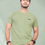 Men Pure Cotton T-shirt — Olive