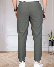 Men Mid-Rise Track Pants — Olive — Thumbnail 2