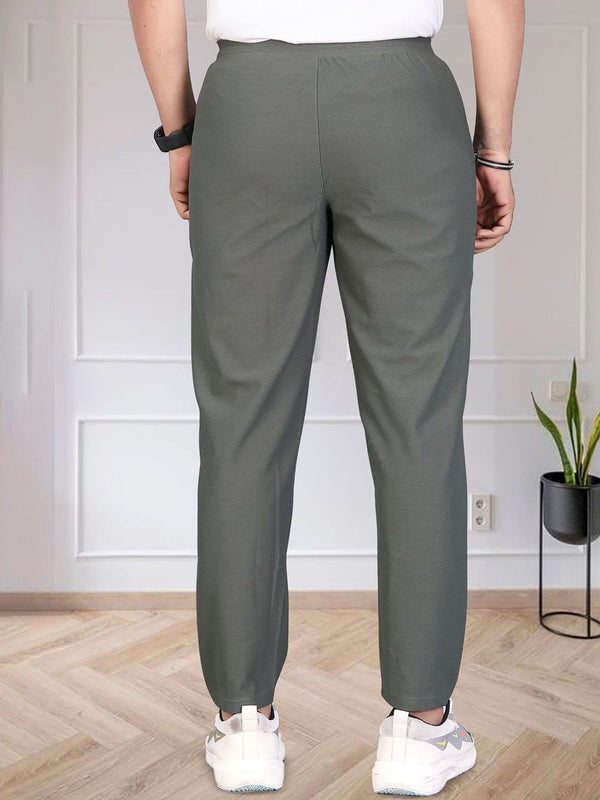 Men Mid-Rise Track Pants — Olive Angle View — Custom Printing Surat