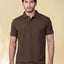 Men Polo Collar Slim Fit T-shirt — Coffee Brown