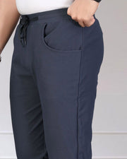 Men Mid-Rise Track Pants — Navy Blue — Thumbnail 5
