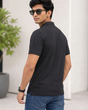 Men's Polo Collar T-Shirt — Black — Thumbnail 6
