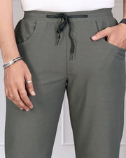 Men Mid-Rise Track Pants — Olive — Thumbnail 4