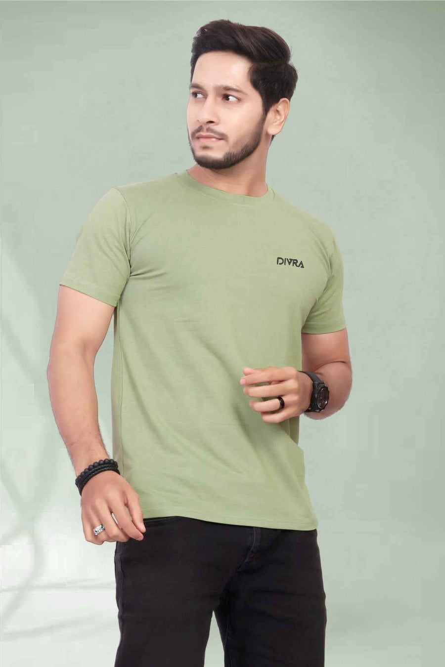 Regular Fit Pure Cotton Round Neck T-Shirt Pista — Custom Print Studio
