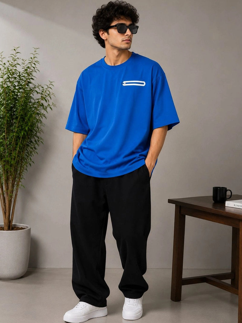 Men's Pure Cotton Pocket T-Shirt — Blue — Quality Craftsmanship Anatomy