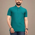 Men's Polo Collar T-Shirt — Teal
