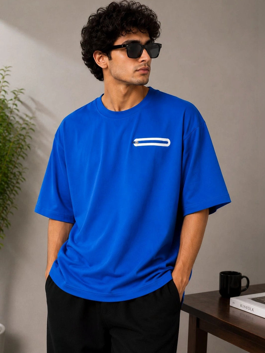 Men's Pure Cotton Pocket T-Shirt — Blue — Tshirt Factory India Direct Manufacturer Surat