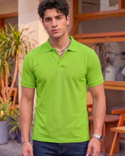 Men's All-Over Printed Polo Collar T-Shirt — Green — Thumbnail 1