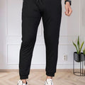 Men Mid-Rise Joggers — Black