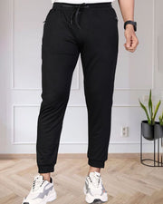 Men Mid-Rise Joggers — Black — Thumbnail 1