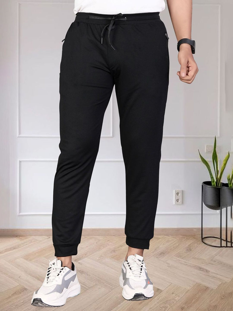 Men Mid-Rise Joggers — Black — Tshirt Factory India Direct Manufacturer Surat