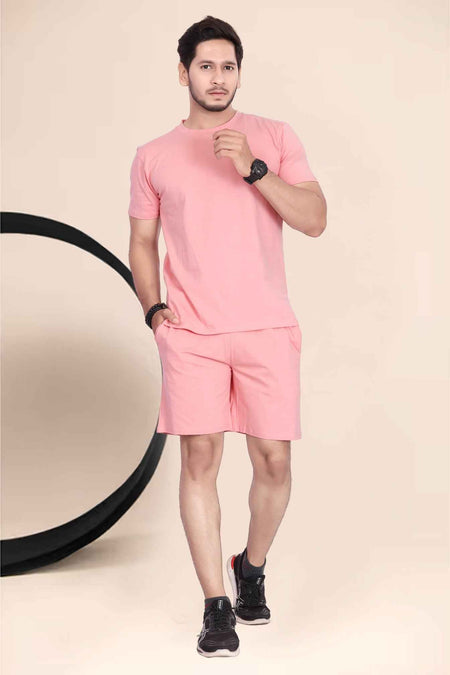 Men's Cotton Printed Night Suit Peach — Tshirt Factory India Direct Wholesale Manufacturer