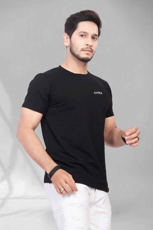Regular Fit Pure Cotton Round Neck T-Shirt Black — Tshirt Factory India Direct Wholesale Manufacturer