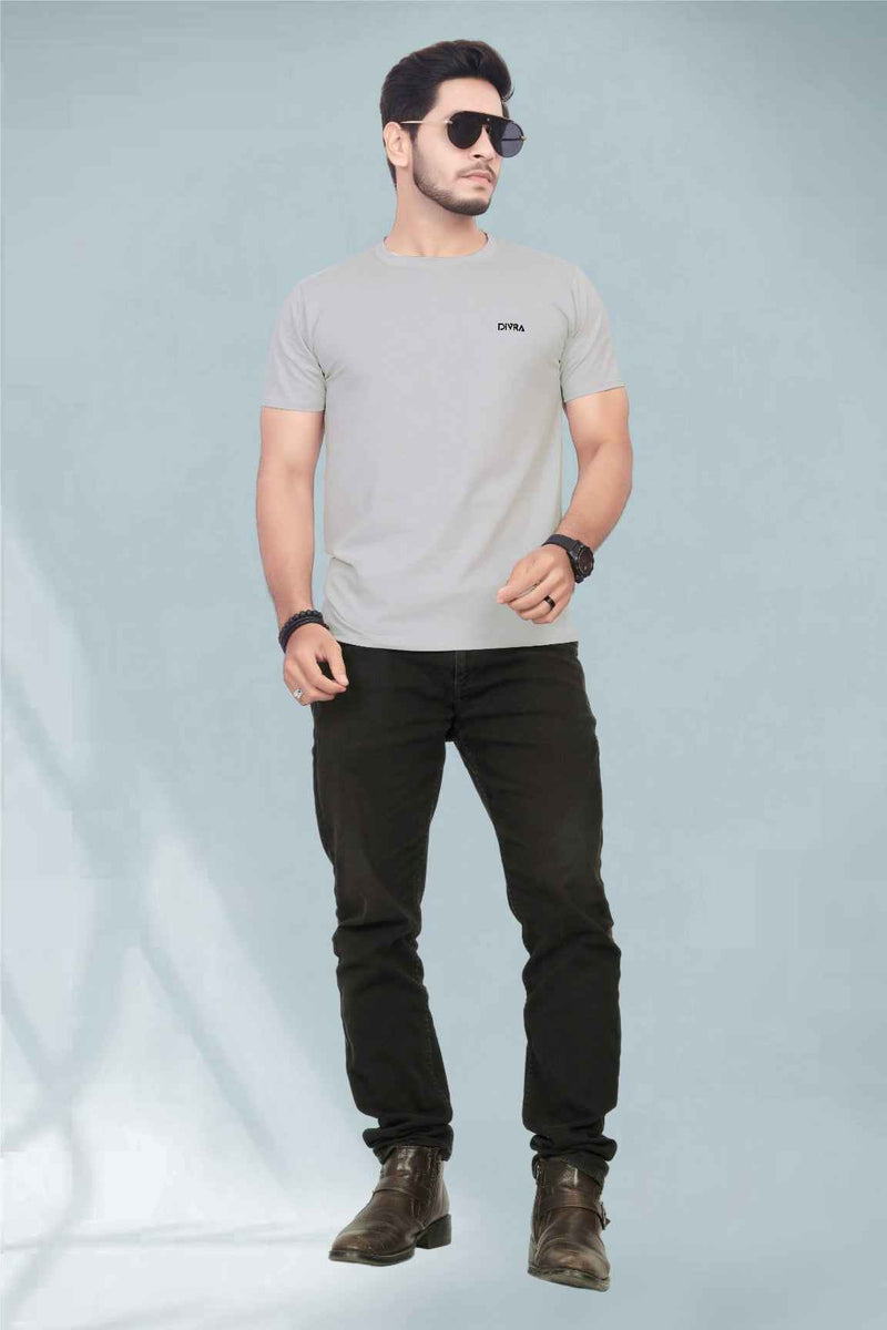 Regular Fit Pure Cotton Round Neck T-Shirt Grey — Quality Craftsmanship Anatomy