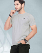Regular Fit Pure Cotton Round Neck T-Shirt Grey — Thumbnail 3