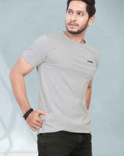 Regular Fit Pure Cotton Round Neck T-Shirt Grey — Thumbnail 1
