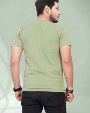 Regular Fit Pure Cotton Round Neck T-Shirt Pista — Thumbnail 4