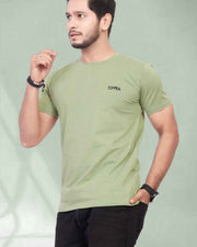Regular Fit Pure Cotton Round Neck T-Shirt Pista — Thumbnail 2