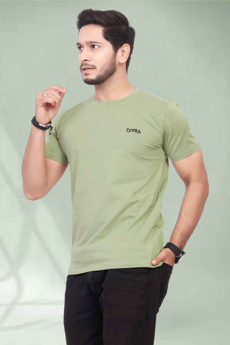 Regular Fit Pure Cotton Round Neck T-Shirt Pista — Quality Craftsmanship Anatomy