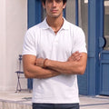 Men's All-Over Printed Polo Collar T-Shirt — White