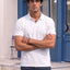 Men's All-Over Printed Polo Collar T-Shirt — White