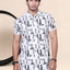 Divra Clothing Men Graphic All-Over Printed Polo T-Shirt — White