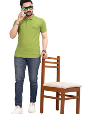 Men's Polo Collar T-Shirt — Green — Thumbnail 4