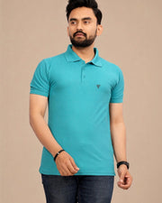 Men's Polo Collar T-Shirt — Sea Green — Thumbnail 1