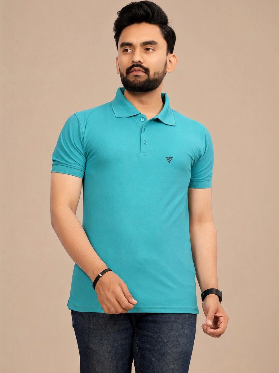 Men's Polo Collar T-Shirt — Sea Green — Custom Print Studio