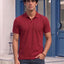 Men's All-Over Printed Polo Collar T-Shirt — Red