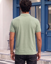 Men's All-Over Printed Polo Collar T-Shirt — Green — Thumbnail 7