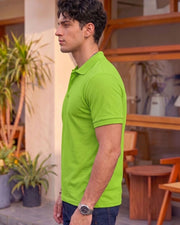 Men's All-Over Printed Polo Collar T-Shirt — Green — Thumbnail 4